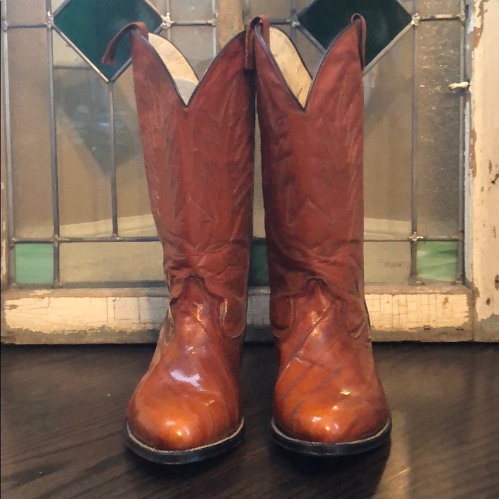 COPY - Vintage eel leather western boots Size 8